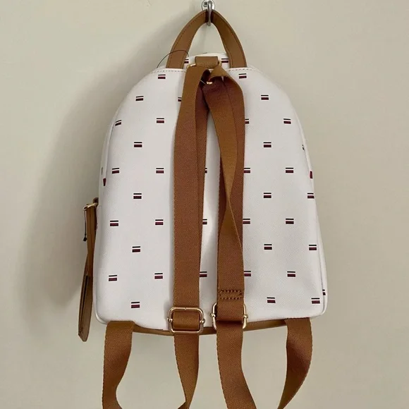 Tommy Hilfiger White and Tan Backpack Tommy Hilfiger Leather Backpacks for Men for sale | eBay main image 2